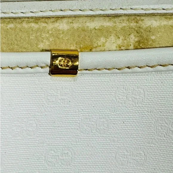 Vintage Gucci Interlocking GG Clutch purse shoulder bag ivory gold authentic - Picture 5 of 16